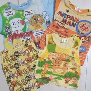 まとめ売り　アンパンマン　4枚セット　Tシャツ 半袖Tシャツ トップス 男の子　女の子　95cm　パジャマ　ノースリーブ　袖なし