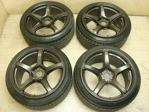 送料無料 WORK EMOTION T5R 18 × 9.5J 225/40R18 PCD 114.3 5H ワーク エモーション ブラック コンケイブ