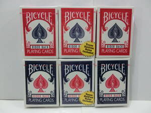 BICYCLE バイシクル◆RIDER BACK 　POKER 808 　OHIO製/赤.青/未開封.６点.まとめて