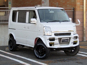 即決！エブリイワゴン JPターボ 4WD 普通車登録 リフトUP オーバーフェンダー ナビ バックカメラ ETC