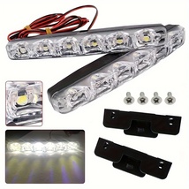 2個セット LEDフォグライト バイク 車 ヘッドライト 点滅 フラッシュ フォグランプ 6LED ホワイト カー用品 ヘッドランプ 防水 明るい t116_画像9