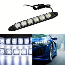 2個セット フレキシブル デイライト LED テープライト 簡単取付 ブルー DC12V 6LED 防水 17cm カー用品 非純正 t25_画像7