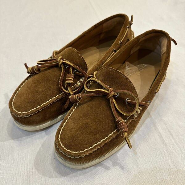 POLO Ralph Lauren Suede Moccasin Deck Shoes ポロ ラルフローレン スエード スウェード モカシン デッキシューズ 革靴 ブラウン 茶 US7 