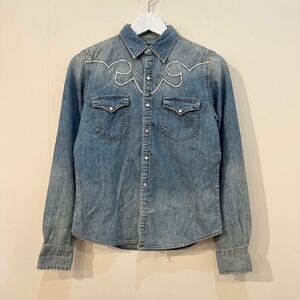 Ralph Lauren Denim Western Shirt ラルフローレン デニム ウエスタン シャツ indigo インディゴ 長袖 POLO ポロ ウィメンズ レディース 11