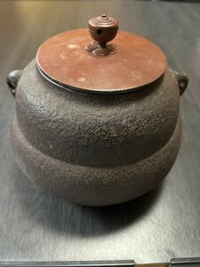 茶釜 、煎茶、重ね餅、松図、小釜茶道具 風炉釜 炉釜 銅蓋 鉄瓶 