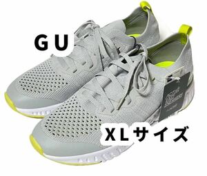 GU スニーカー シューズ アクティブイージースニーカー　グレー 紐靴　XLサイズ　未使用　 軽量　女性　レディース　ファッション