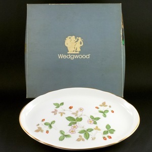 イギリス ウェッジウッド（WEDGWOOD） オーバルプレート ワイルドストロベリ WILD STRAWBERRY 未使用品