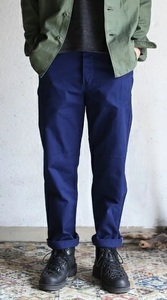 Or Slow FRENCH WORK PANTS オアスロウ フレンチワークパンツ ブルー ヘリンボーン