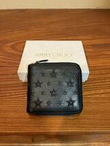 ジミーチュウ　JIMMY CHOO LONDON 財布　ウォレット　レザー　ブラック　黒　廃番　メンズブランド　1円　星デザイン_画像1