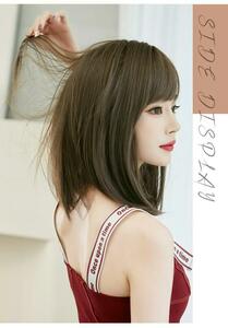 301 wig semi long light brown heat-resisting small face Korea I type pile .