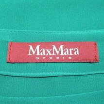 マックスマーラ ステュディオ 美品 袖フレア ワンピース 緑 グリーン S～M位 シルク系 無地 Max Mara STUDIO ◆HO3_画像5