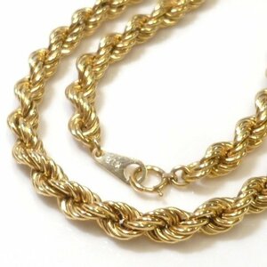 J◇K18 パイプロープ チェーン ネックレス イエローゴールド 18金 40cm Yellow Gold Chain necklace