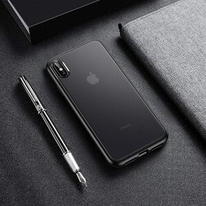 【強化ガラスフィルム付き！】Meifigno iPhoneX/Xsケース 耐衝撃 マット半透明 [米軍SGS認証] (ブラック)の画像5