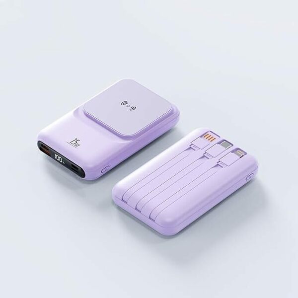 YAYAMIYA 【MagSafe対応・3ケーブル内蔵・5台同時充電】モバイルバッテリー　10000mAh