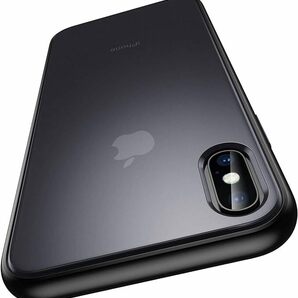 【強化ガラスフィルム付き！】Meifigno iPhoneX/Xsケース 耐衝撃 マット半透明 [米軍SGS認証] (ブラック)の画像1