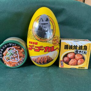 ゴーゴーカレー　国技館つくね　鶏皮味噌煮　３点