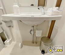 【福岡】TOTO製 壁掛洗面器 洗面ボウル トイレ手洗い/L270C/台付自動水栓/W690×H750×D380/モデルルーム展示設置使用品【KGC46】_画像3