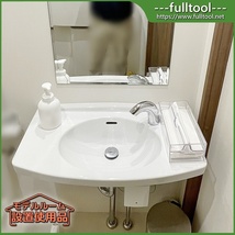 【福岡】TOTO製 壁掛洗面器 洗面ボウル トイレ手洗い/L270C/台付自動水栓/W690×H750×D380/モデルルーム展示設置使用品【KGC46】_画像1