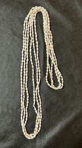 淡水真珠 淡水パール　三連ネックレス　長さ約90cm 一連づつ使用可能