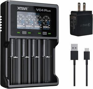 VC4 Plus-QC 18650 fast charger XTAR VC4 Plus maximum 3A charge 14500 26650 21700 lithium electro- 