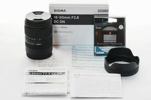 SIGMA シグマ 18-50mm F2.8 DC DN Contemporary SONY ソニー　Eマウント　ブラックミストプロテクター付き　保証　半年弱あり
