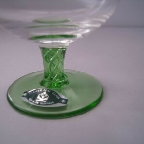 ブランデーグラス ６pac 250ml Made in スロバキア グリーン グラス6客  未使用品 サイズ：口径5×H11㎝ /21N12.21-43の画像3