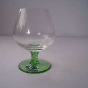 ブランデーグラス ６pac 250ml Made in スロバキア グリーン グラス6客  未使用品 サイズ：口径5×H11㎝ /21N12.21-43の画像2