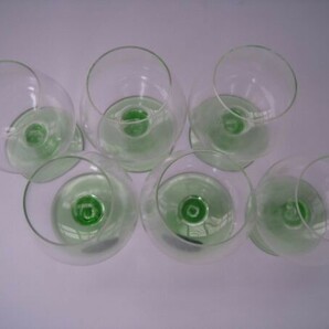 ブランデーグラス ６pac 250ml Made in スロバキア グリーン グラス6客  未使用品 サイズ：口径5×H11㎝ /21N12.21-43の画像6