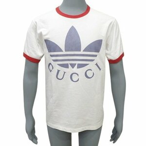 Gucci adidas x Gucci cotton jersey - T-shirt tops short sleeves oversize white 40802041414[ a la mode ][SALE]
