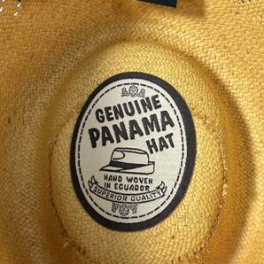 【O22-39】パナマハット GENUINE PANAMA HAT 56 S/M 7 ITALYの画像6