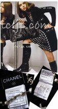 シャネル スカート CHANEL ブラック アイボリー ウール カシミヤ 千鳥格子 肉厚 ツイード 超美品 34 36_画像2