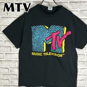 MTV エムティービー ビッグロゴ ミュージックテレビ Tシャツ 半袖 輸入品 春服 夏服 海外古着 企業 会社 音楽 ロック 番組