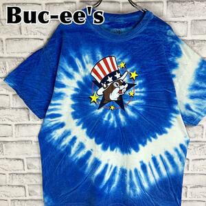 Buc-ee's バッキーズ アンクルサムハットタイダイ Tシャツ 半袖 輸入品 春服 夏服 海外古着 企業 会社 ガソリンスタンド コンビニ