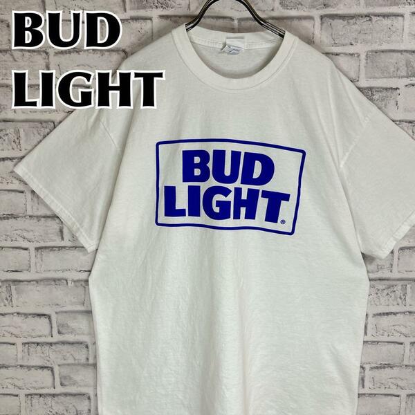 BUD LIGHT バドライト ビール センターロゴ Tシャツ 半袖 輸入品 春服 夏服 海外古着 企業 会社 酒 シンプル