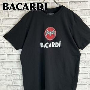 BACARDI バカルディ センターロゴ コウモリ 企業 Tシャツ 半袖 輸入品 春服 夏服 海外古着 会社 企業 酒 ラム バット サークルロゴ