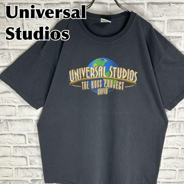 Universal Studios ユニバーサルスタジオ 地球 両面デザイン Tシャツ 半袖 輸入品 春服 夏服 海外古着 会社 映画 洋画 フロリダ 遊園地