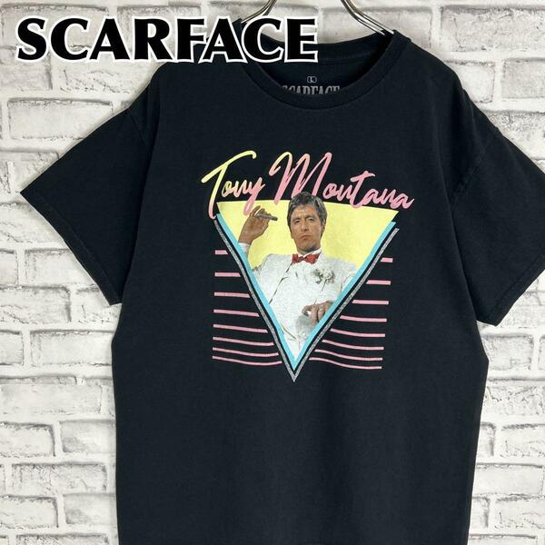 Scarface スカーフェイス トライアングル ムービーTシャツ 半袖 輸入品 春服 夏服 海外古着 映画 洋画 シネマ ムービー 人物