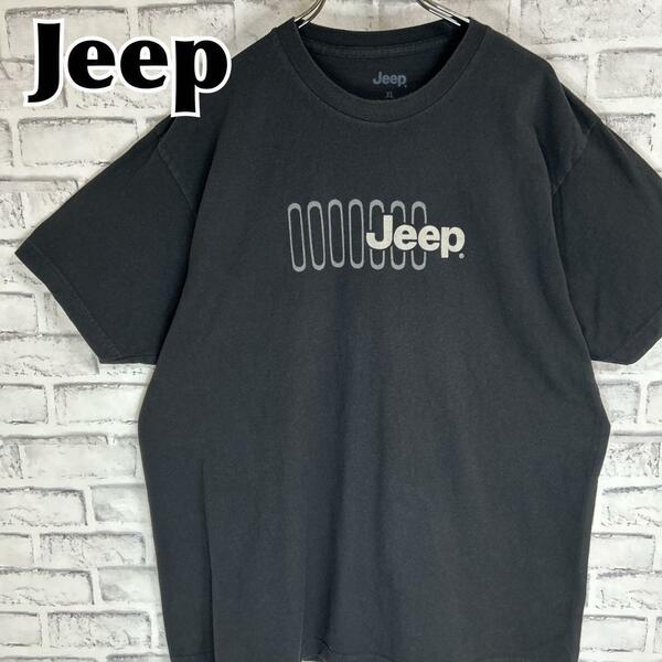 Jeep ジープ センターロゴ 自動車メーカー 企業 Tシャツ 半袖 輸入品 春服 夏服 海外古着 会社 企業 外車 エンブレム