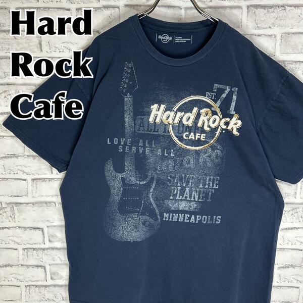 Hard Rock Cafe ハードロックカフェ ミネアポリス ミネソタ ギター ロゴ Tシャツ 半袖 輸入品 春服 夏服 海外古着 会社 企業 レストラン