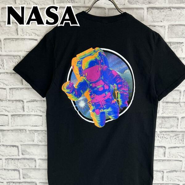 NASA ナサ バックプリント サークルロゴ 宇宙飛行士 Tシャツ 半袖 輸入品 春服 夏服 海外古着 企業 会社 宇宙 スペース 航空宇宙局