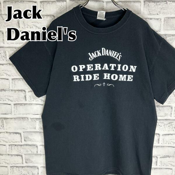 Jack Daniel's ジャックダニエル アーチロゴ Tシャツ 半袖 輸入品 春服 夏服 海外古着 企業 会社 酒 ウイスキー センターロゴ ギルダン