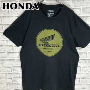 HONDA ホンダ サークルロゴ ファクトリーFX 翼 Tシャツ 半袖 輸入品 春服 夏服 海外古着 会社 企業 センターロゴ シンプル 自動車メーカー