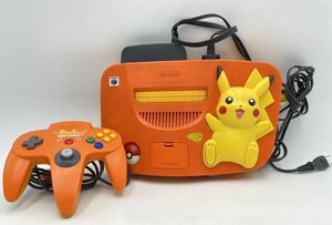 ピカチュウ Nintendo 64 NUS-101 本体 コントローラー ポケモン 任天堂 ニンテンドー オレンジ イエロー 通電確認○