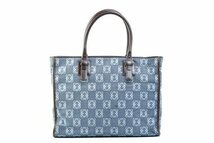 LOEWE ロエベ アナグラム トートバッグ ハンドバッグ ブルー×ブラウン デニム×レザー レディース #35897YR_画像2