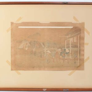 歌川広重「東海道五十三次 戸塚」廣重画 復刻 浮世絵版画 大判錦絵 保永堂版 初摺 名所絵 天保四～五年 木版手摺 額装 #36322の画像8