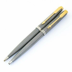 PARKER パーカー シズレ ノック式ボールペン シャープペンシル スターリングシルバー STERLING 925 格子柄 筆記用具 2本セット #35333