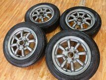 O 送料無料 バリ山 希少 MADE IN JAPAN 8スポーク 13 4H100 5J+40 155/65R13 アルト キャロル ミラ エッセ エブリィ ムーヴ ワゴンR 旧車_画像1