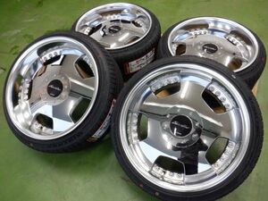 K 送料無料 名作 WORK ユーロライン DH 17 4H100 5H100 8.5J+28 195/40R17 bB アクア フィット キューブ スイフト プリウス ディッシュ JDM