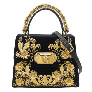  очень красивый товар с биркой Dolce & Gabbana 2018 год Gold цветок bell спальное место wellcome 2way верх руль плечо ручная сумочка чёрный 