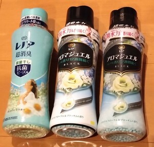 未使用３本セットP＆Gレノアアロマジュエル抗菌ビーズ超消臭超吸水部屋干しリッチな香り洗濯洗剤香料香り付け